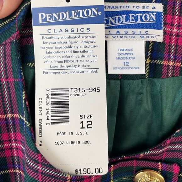 NWT Pendleton Matching Plaid Dress Jacket and Skirt - Picture 12 of 14
